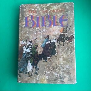 Childrens Bible Golden Press Christian Old New Testament 1965 vintage HC DJ